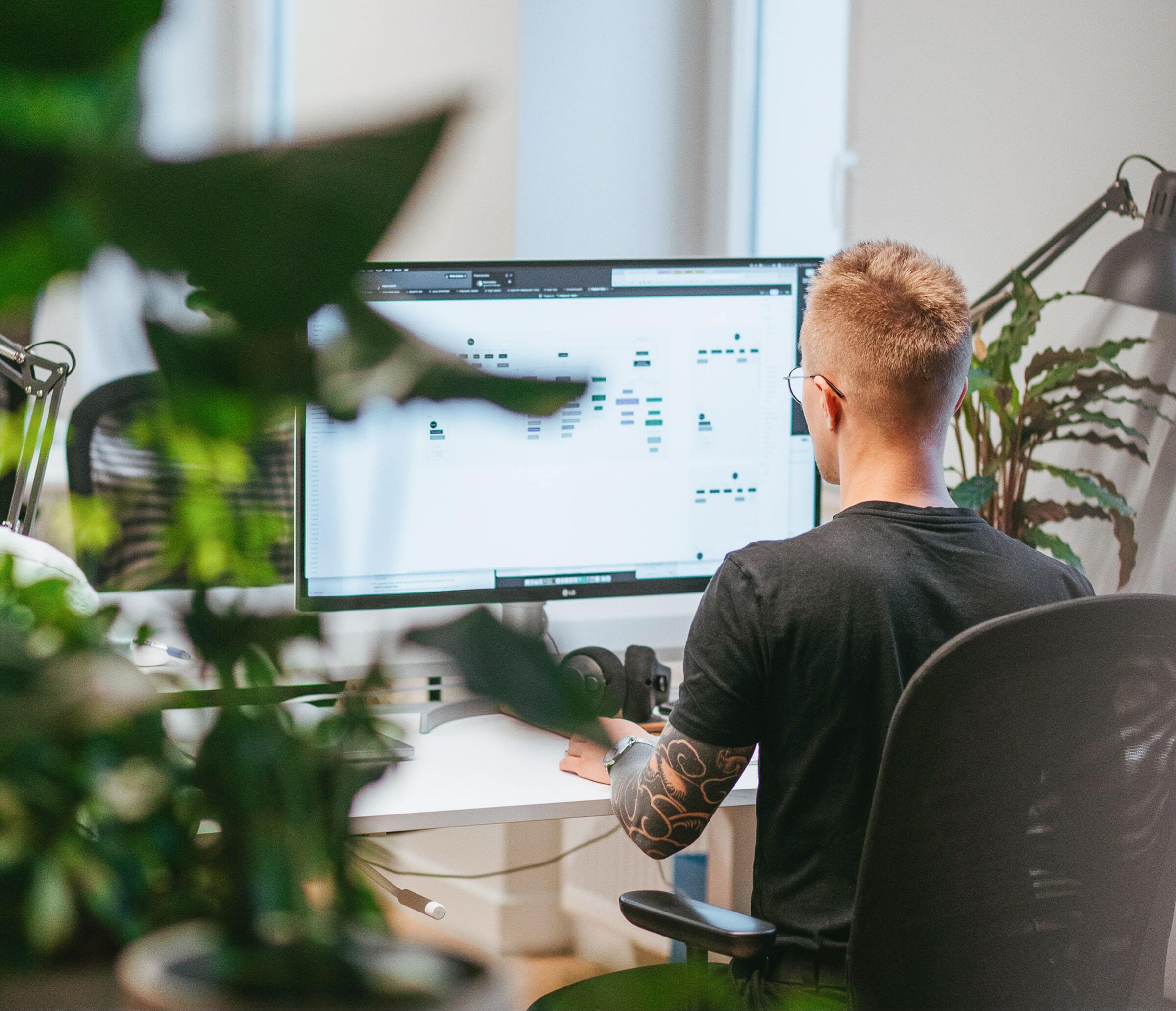 Designer working on a project